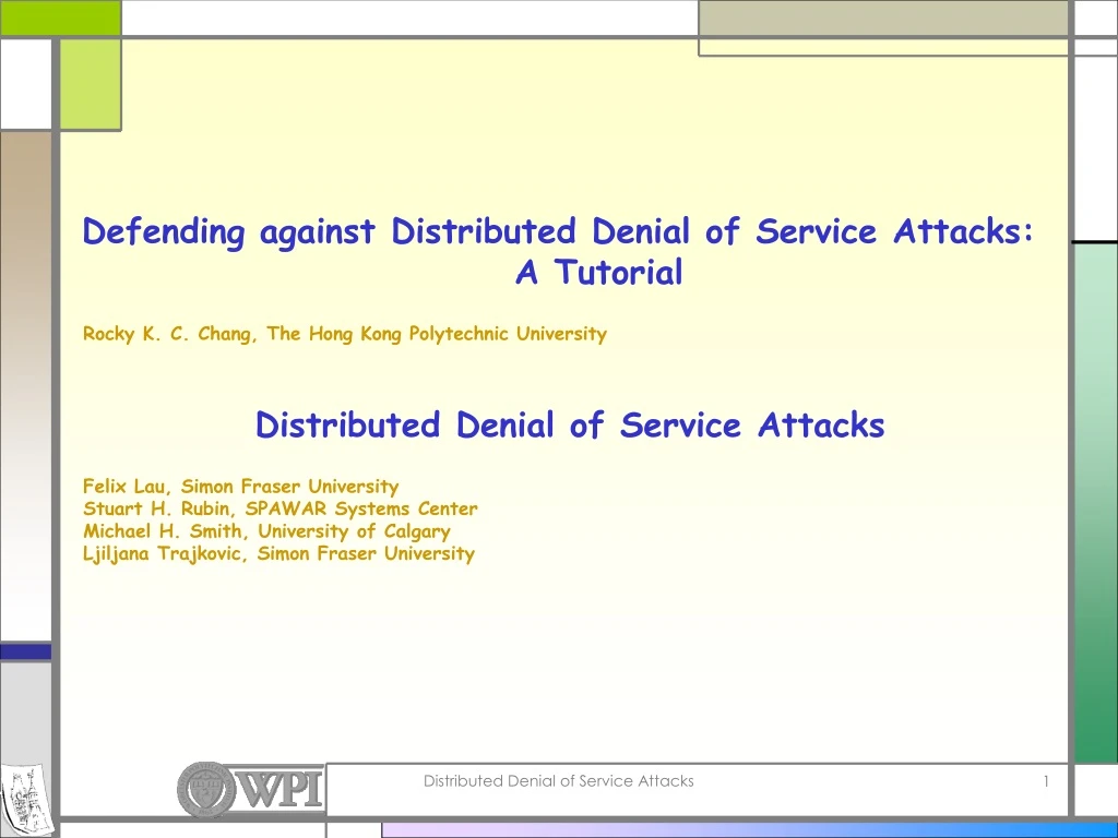 defending against distributed denial of service
