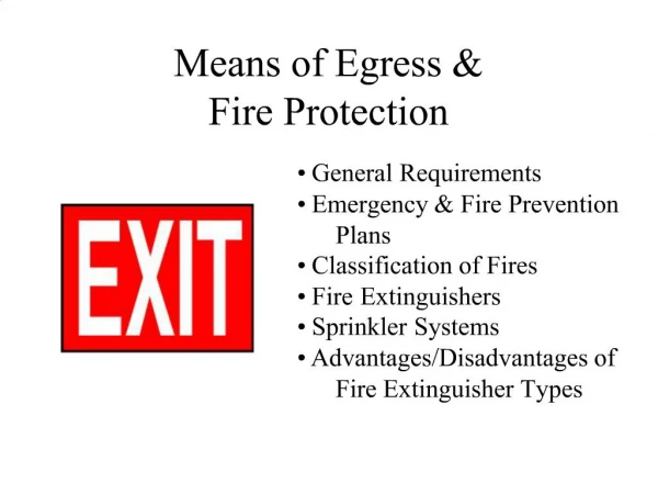 Means of Egress Fire Protection