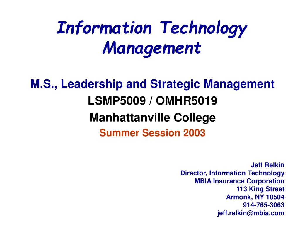 information technology management