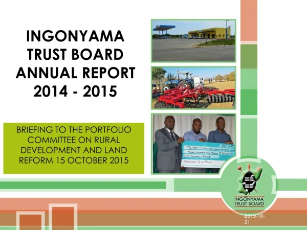 INGONYAMA TRUST BOARD ANNUAL REPORT 2014 - 2015