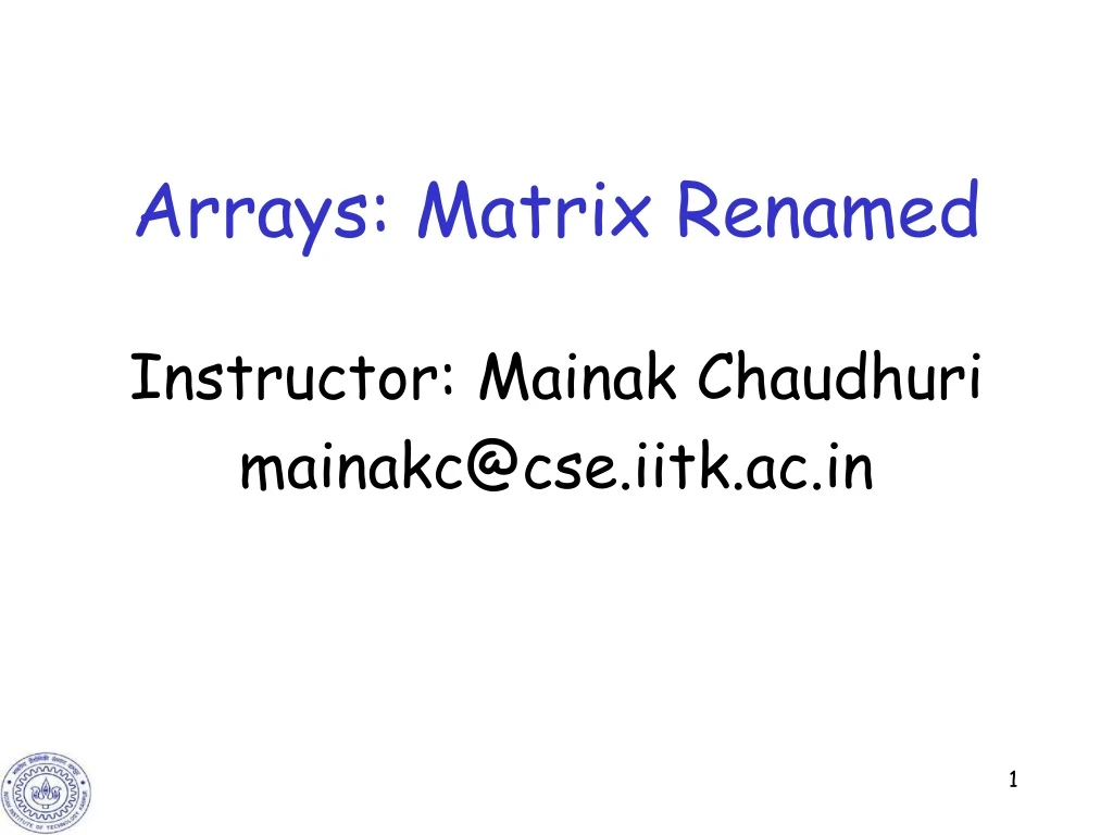 arrays matrix renamed