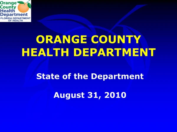 ORANGE COUNTY HEALTH DEPARTMENT