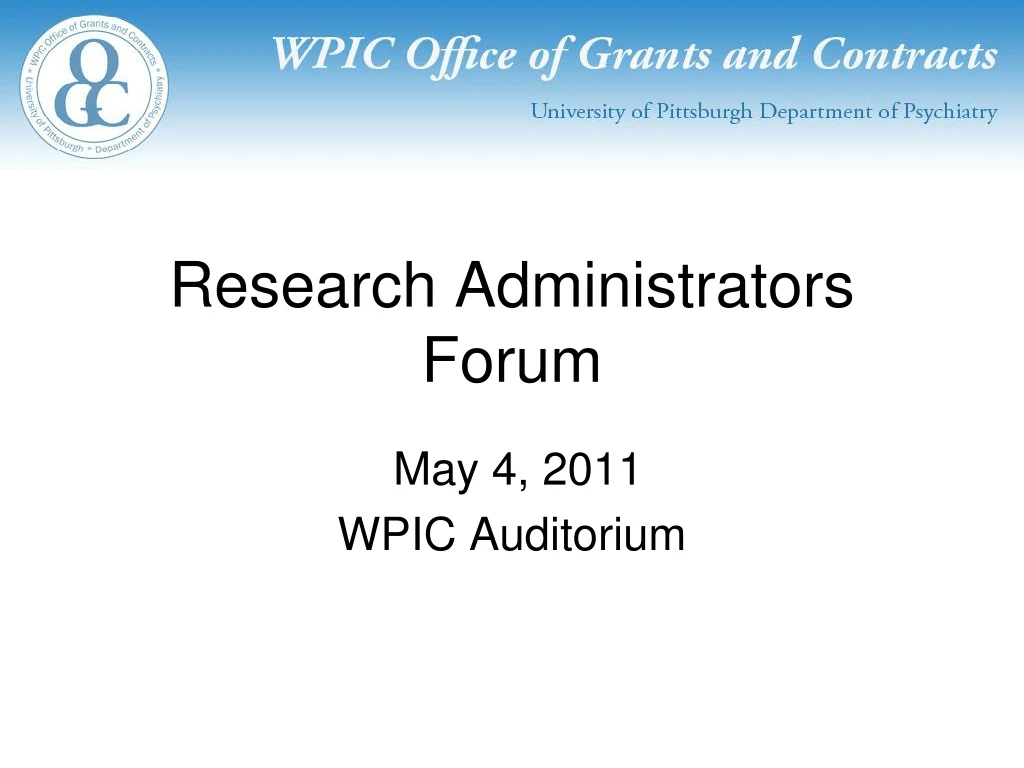 research administrators forum
