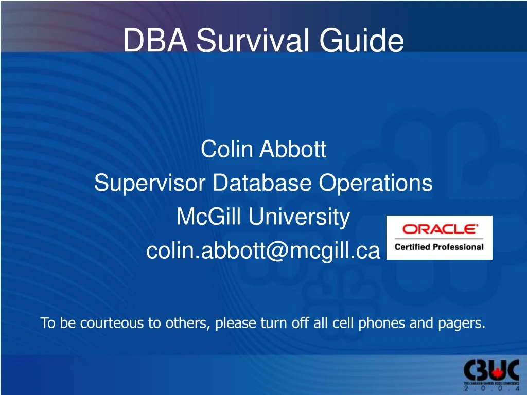 dba survival guide