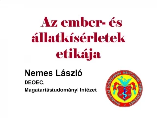 Az ember- s llatk s rletek etik ja - slide 1