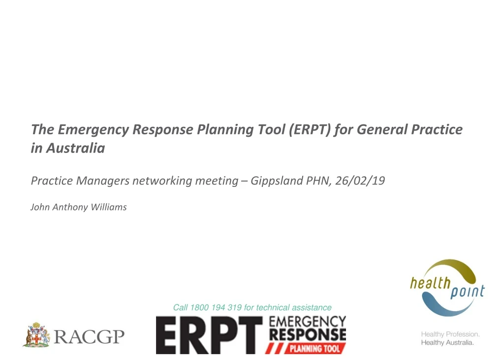 the emergency response planning tool erpt