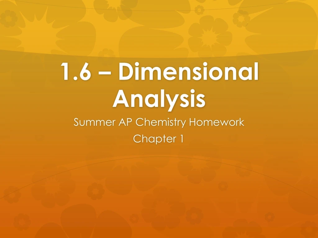 1 6 dimensional analysis