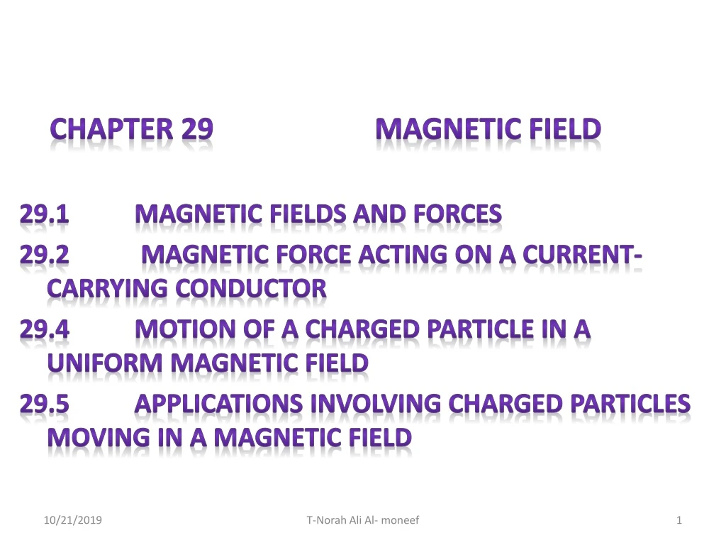 chapter 29 magnetic field
