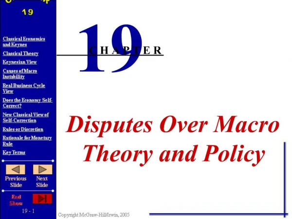 Disputes Over Macro Theory and Policy