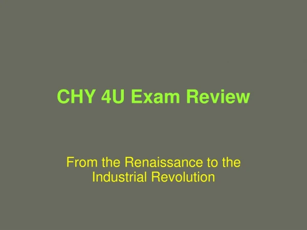 CHY 4U Exam Review