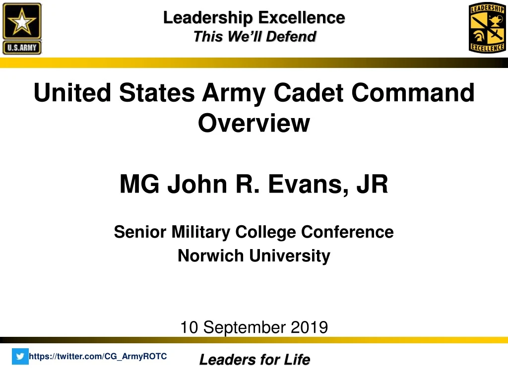 united states army cadet command overview mg john r evans jr