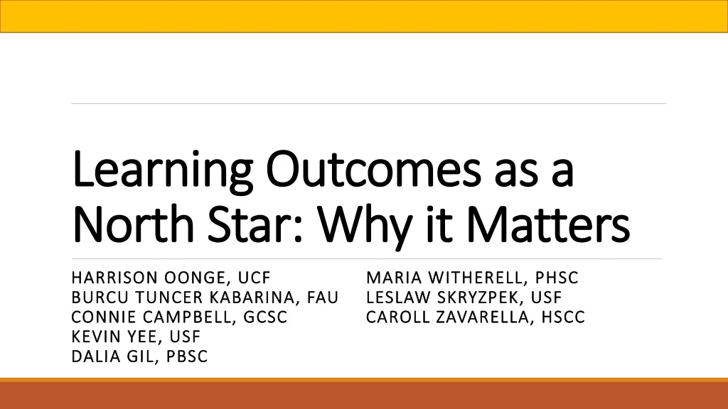 learning outcomes as a north star why it matters