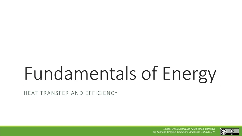fundamentals of energy