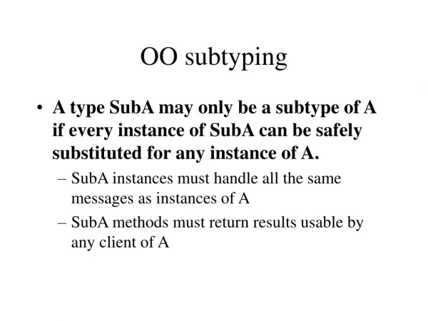 OO subtyping