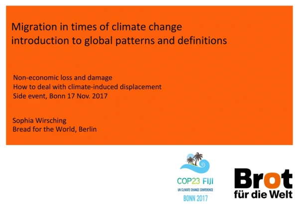 Migration in times of climate change introduction to global patterns and definitions