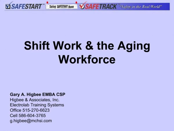 Shift Work the Aging Workforce