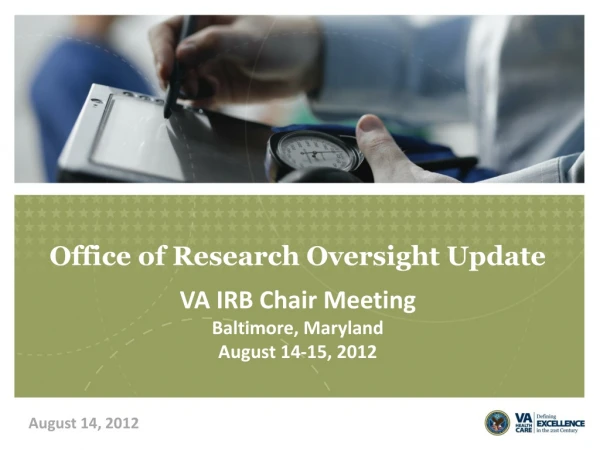 Office of Research Oversight Update