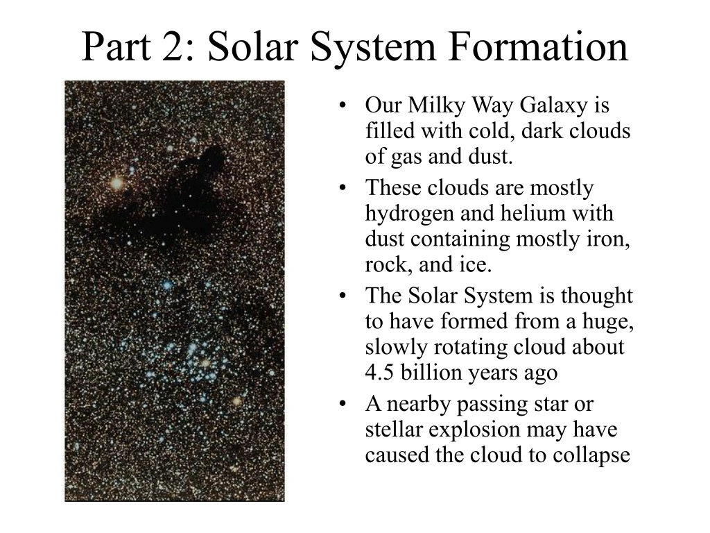part 2 solar system formation