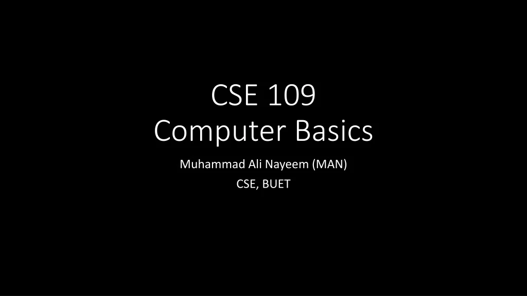 cse 109 computer basics