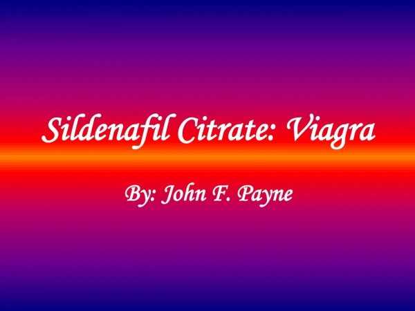 Sildenafil Citrate: Viagra