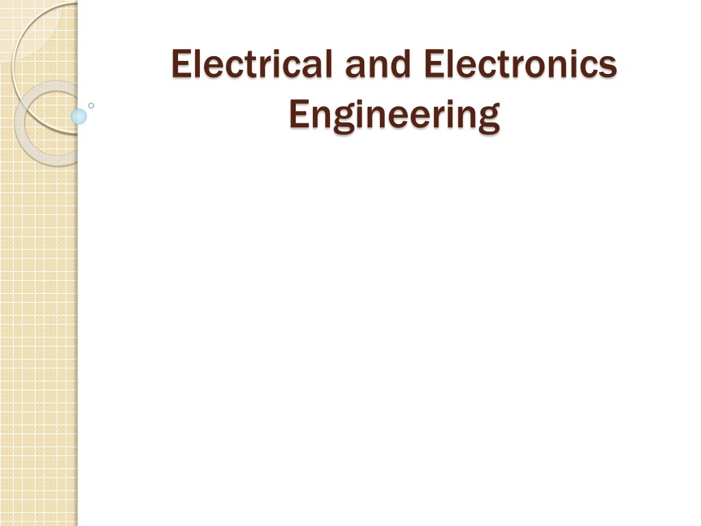 electrical and electronics engineering