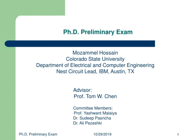 Ph.D. Preliminary Exam