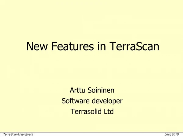 New Features in TerraScan