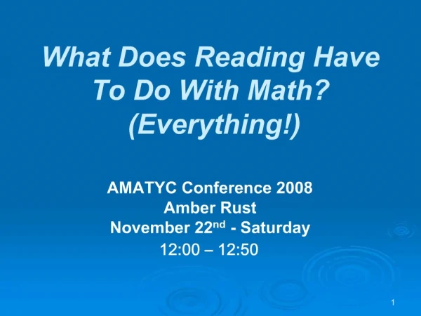 What Does Reading Have To Do With Math Everything