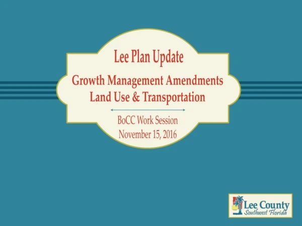 Lee Plan Update
