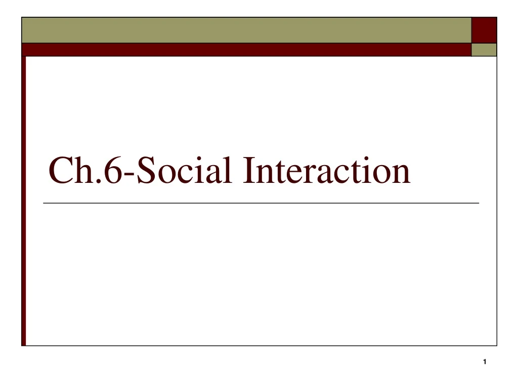 ch 6 social interaction