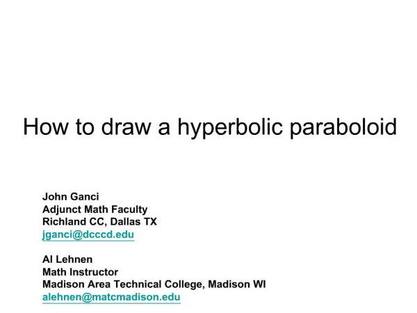 How to draw a hyperbolic paraboloid