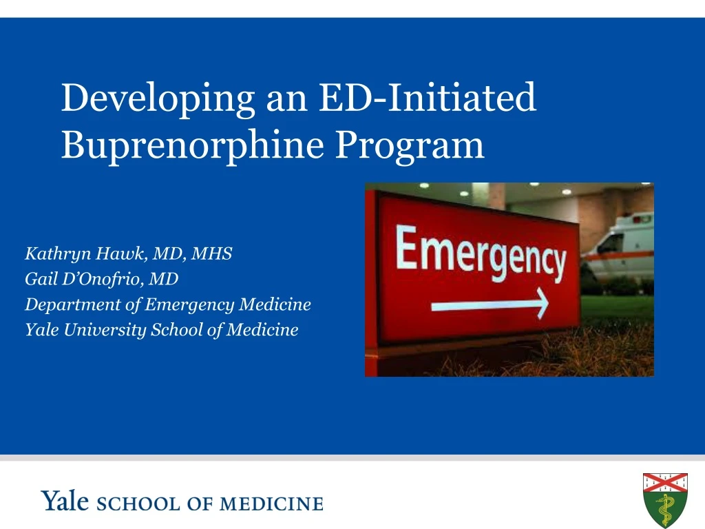 developing an ed initiated buprenorphine program