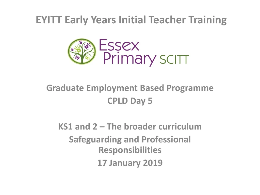 eyitt early years initial teacher training