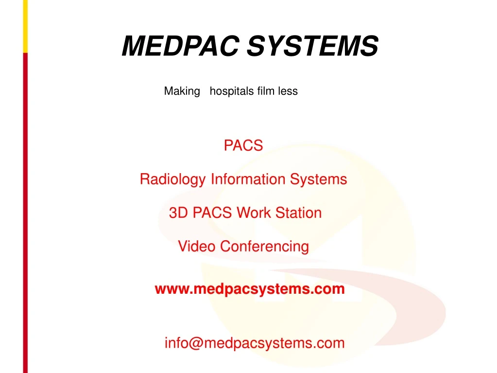 pacs radiology information systems 3d pacs work station video conferencing