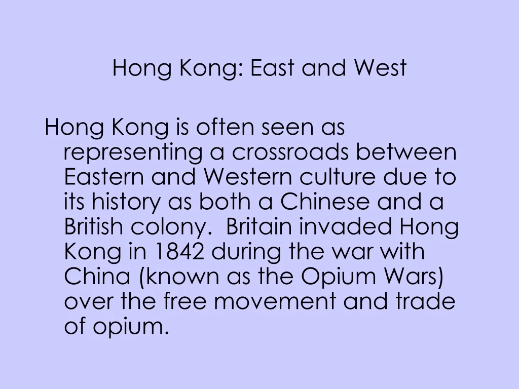 hong kong east and west