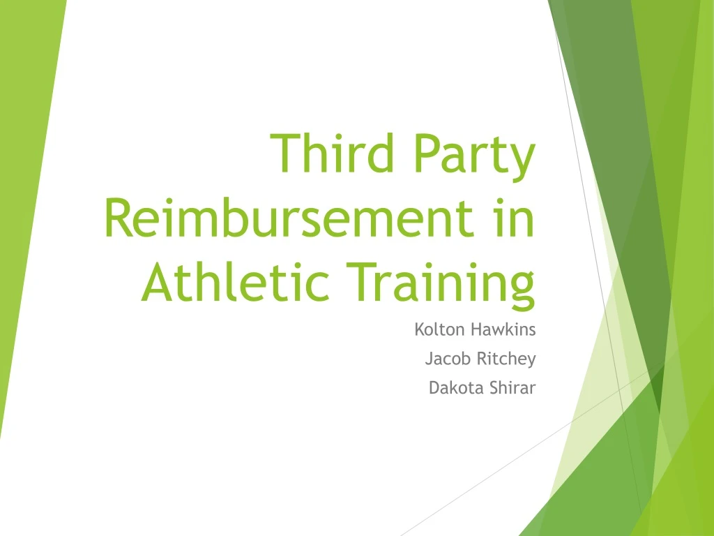 third party reimbursement in athletic training