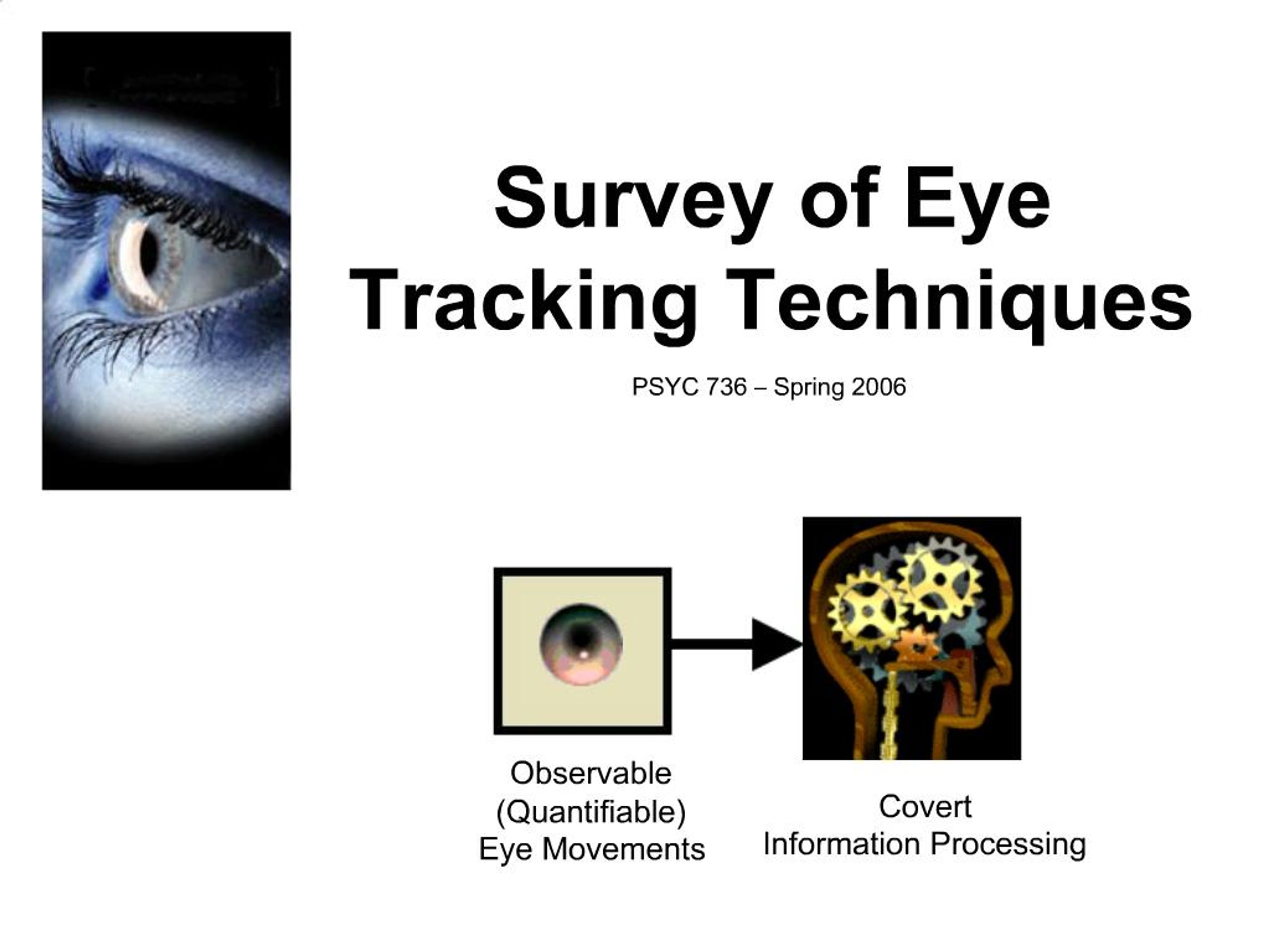 PPT - Survey of Eye Tracking Techniques PowerPoint Presentation, free ...