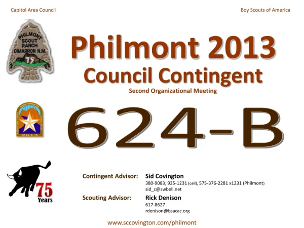 Philmont 2013 Council Contingent Second Organizational Meeting
