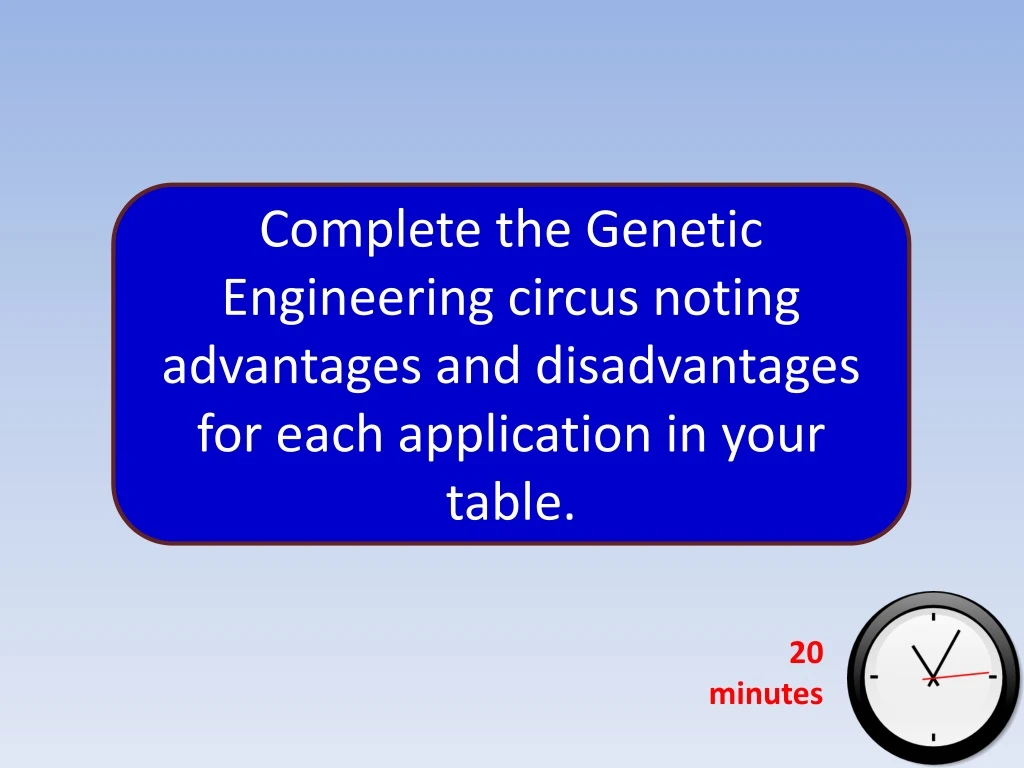 complete the genetic engineering circus noting
