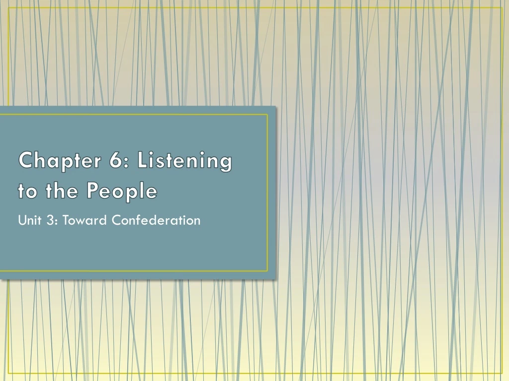 chapter 6 listening to the people