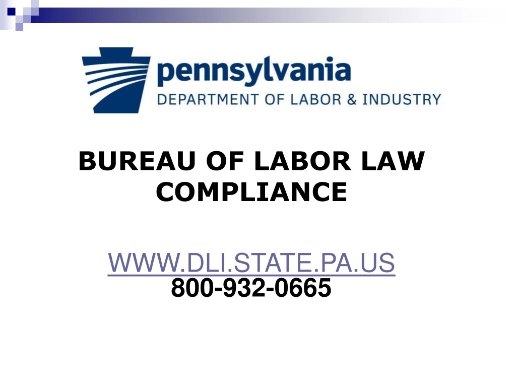 bureau of labor law compliance www dli state