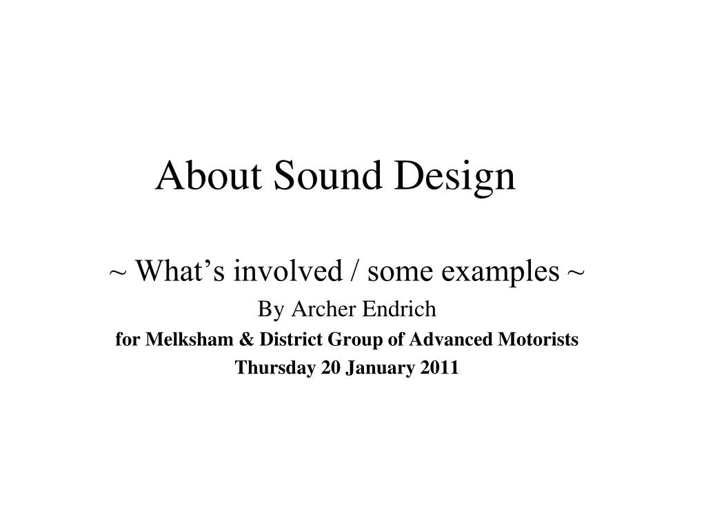 about sound design