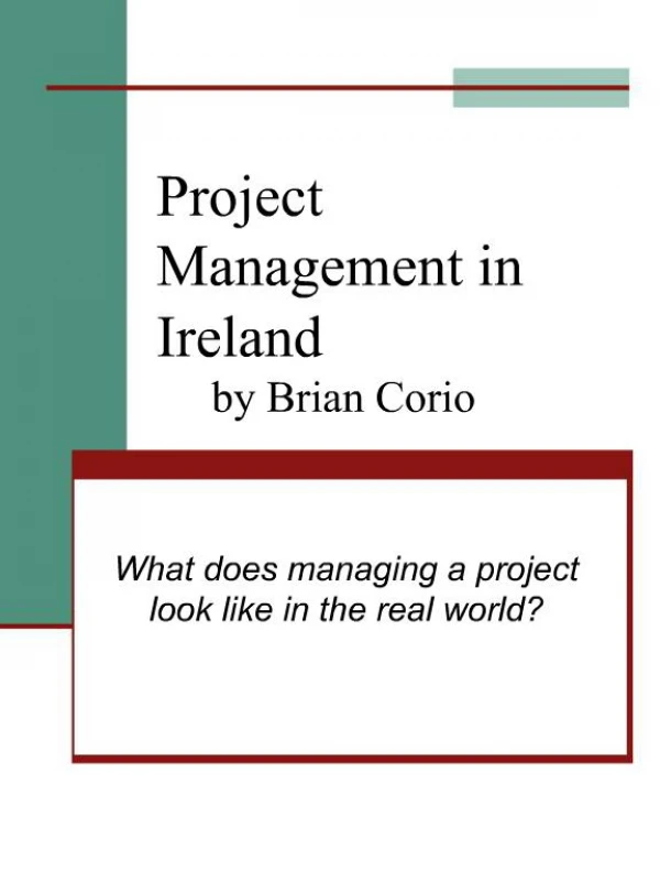 Project Management in Ireland by Brian Corio