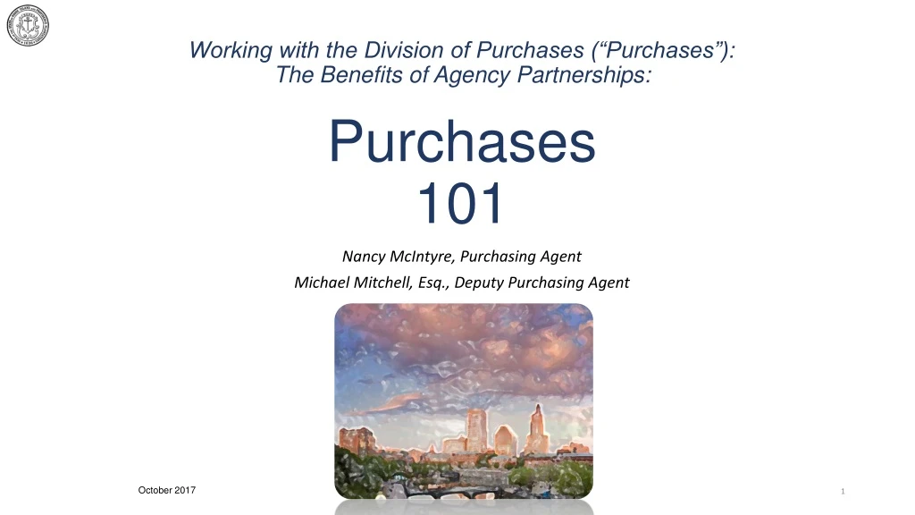 working with the division of purchases purchases the benefits of agency partnerships purchases 101