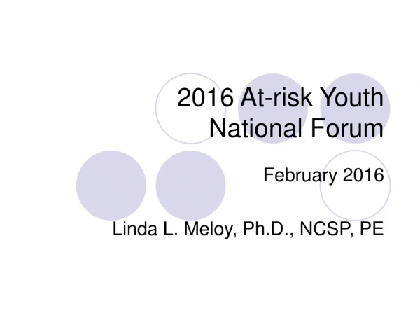 2016 At-risk Youth National Forum