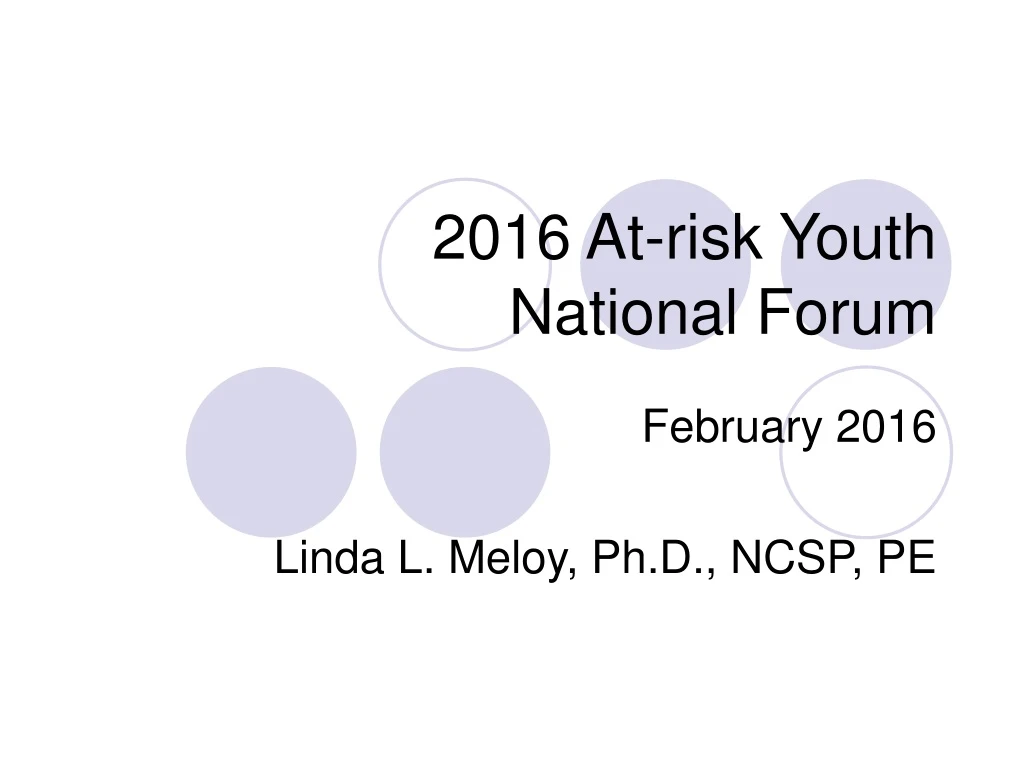 2016 at risk youth national forum