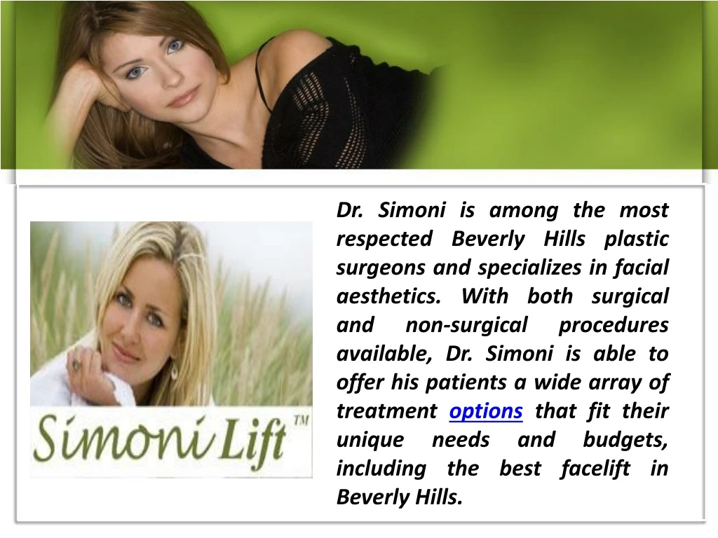 dr simoni is among the most respected beverly