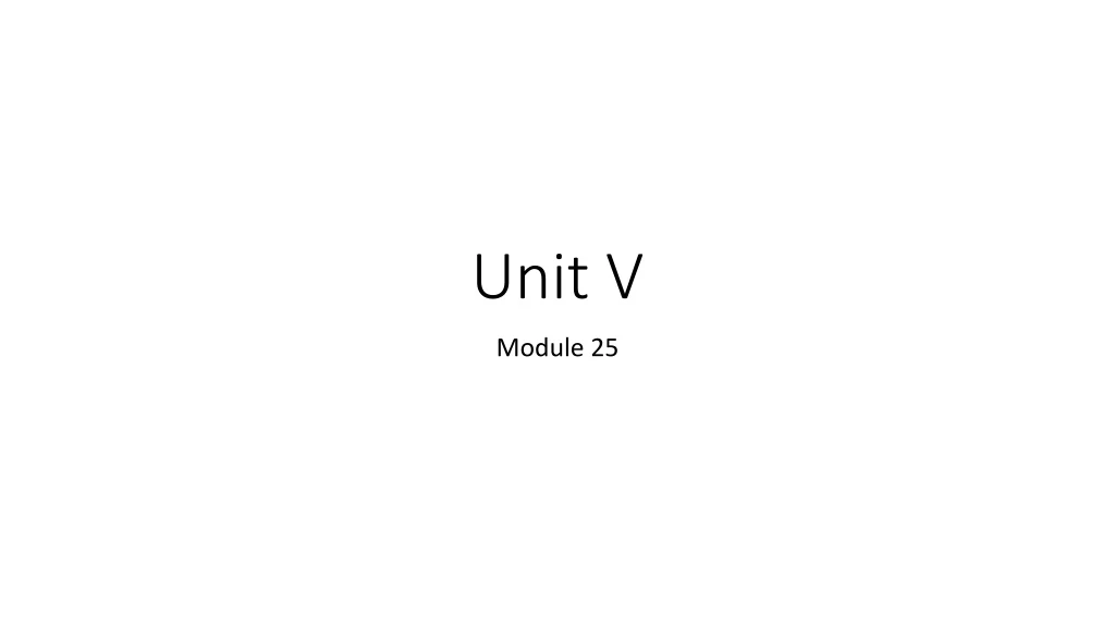 unit v