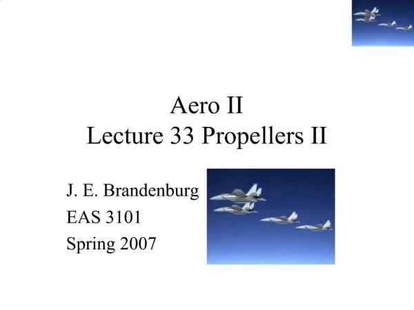 Aero II Lecture 33 Propellers II