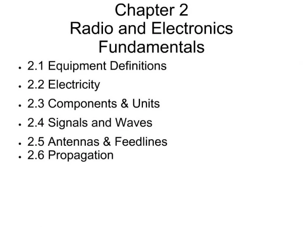 Chapter 2 Radio and Electronics Fundamentals